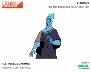 Hades - Disney's Hercules - Embroidery Design in 3 sizes & 8 formats