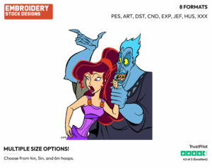 Hades, Meg - Disney's Hercules - Embroidery Design in 3 sizes & 8 formats