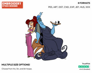 Hades, Meg - Disney's Hercules - Embroidery Design in 3 sizes & 8 formats