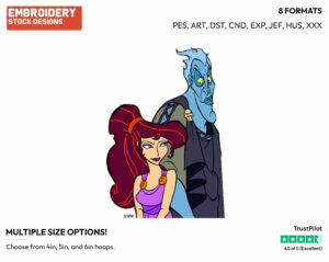 Hades, Meg - Disney's Hercules - Embroidery Design in 3 sizes & 8 formats