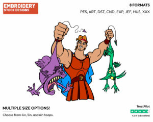 Hercules, Pain, Panic - Disney's Hercules - Embroidery Design in 3 sizes & 8 formats