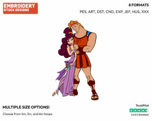 Hercules, Meg - Disney's Hercules - Embroidery Design in 3 sizes & 8 formats