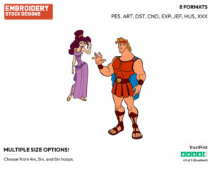 Hercules, Meg - Disney's Hercules - Embroidery Design in 3 sizes & 8 formats