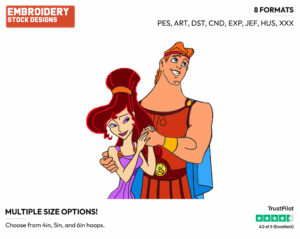 Hercules, Meg - Disney's Hercules - Embroidery Design in 3 sizes & 8 formats