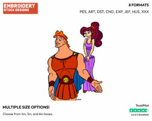 Hercules, Meg - Disney's Hercules - Embroidery Design in 3 sizes & 8 formats