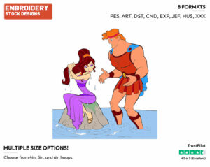 Hercules, Meg - Disney's Hercules - Embroidery Design in 3 sizes & 8 formats