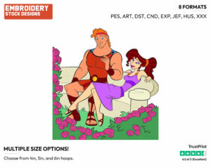 Hercules, Meg - Disney's Hercules - Embroidery Design in 3 sizes & 8 formats