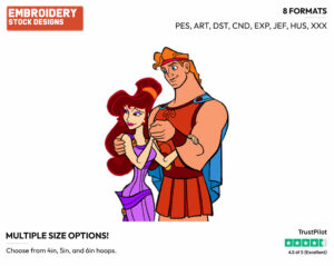 Hercules, Meg - Disney's Hercules - Embroidery Design in 3 sizes & 8 formats