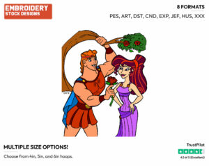 Hercules, Meg - Disney's Hercules - Embroidery Design in 3 sizes & 8 formats