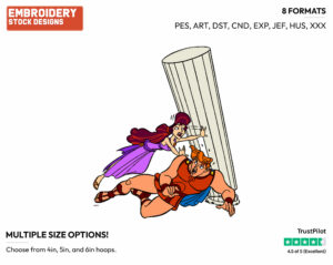 Meg Saving Hercules - Disney's Hercules - Embroidery Design in 3 sizes & 8 formats