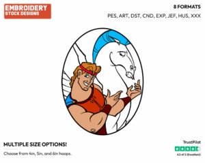 Hercules, Pegasus - Disney's Hercules - Embroidery Design in 3 sizes & 8 formats