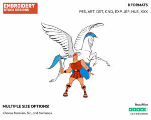 Hercules, Pegasus - Disney's Hercules - Embroidery Design in 3 sizes & 8 formats