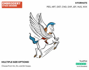 Hercules Riding Pegasus - Disney's Hercules - Embroidery Design in 3 sizes & 8 formats