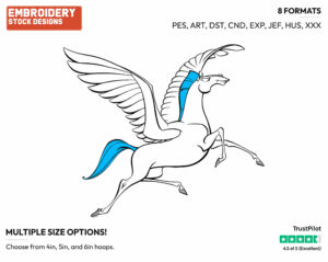 Pegasus - Disney's Hercules - Embroidery Design in 3 sizes & 8 formats
