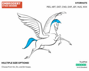 Pegasus - Disney's Hercules - Embroidery Design in 3 sizes & 8 formats