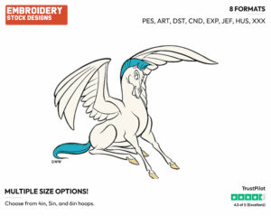 Pegasus - Disney's Hercules - Embroidery Design in 3 sizes & 8 formats
