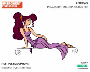 Meg Posing - Disney's Hercules - Embroidery Design in 3 sizes & 8 formats