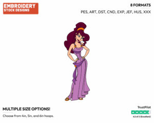 Meg - Disney's Hercules - Embroidery Design in 3 sizes & 8 formats