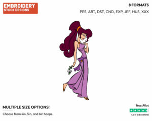 Meg Side View - Disney's Hercules - Embroidery Design in 3 sizes & 8 formats