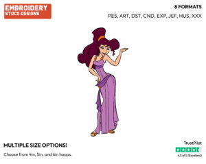 Meg - Disney's Hercules - Embroidery Design in 3 sizes & 8 formats