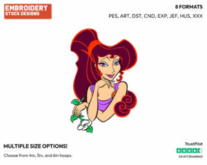 Meg, Flower - Disney's Hercules - Embroidery Design in 3 sizes & 8 formats