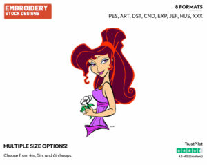Meg - Disney's Hercules - Embroidery Design in 3 sizes & 8 formats