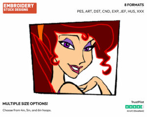 Meg - Disney's Hercules - Embroidery Design in 3 sizes & 8 formats