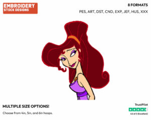 Meg - Disney's Hercules - Embroidery Design in 3 sizes & 8 formats