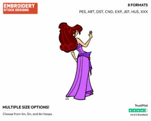 Meg - Disney's Hercules - Embroidery Design in 3 sizes & 8 formats