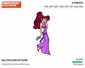Meg Waving - Disney's Hercules - Embroidery Design in 3 sizes & 8 formats