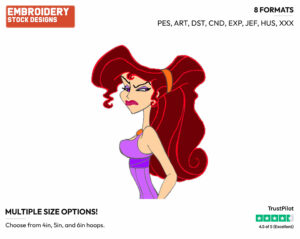 Meg - Disney's Hercules - Embroidery Design in 3 sizes & 8 formats