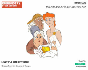 Hercules, Amphitryon, Alcmene - Disney's Hercules - Embroidery Design in 3 sizes & 8 formats