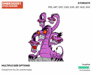 Hydra - Disney's Hercules - Embroidery Design in 3 sizes & 8 formats