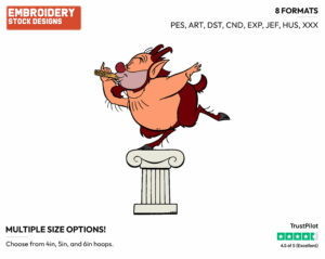 Phil Playing Panpipe - Disney's Hercules - Embroidery Design in 3 sizes & 8 formats