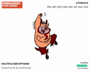 Phil Cheering - Disney's Hercules - Embroidery Design in 3 sizes & 8 formats