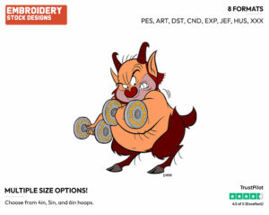 Phil Lifting Weights - Disney's Hercules - Embroidery Design in 3 sizes & 8 formats