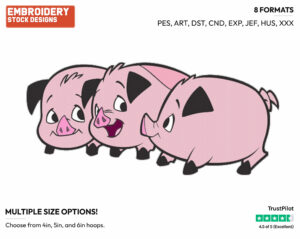 Piggies - Disney's Home on the Range - Embroidery Design in 3 sizes & 8 formats
