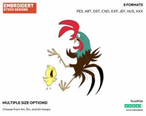 Rooster - Disney's Home on the Range - Embroidery Design in 3 sizes & 8 formats
