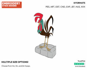 Rooster - Disney's Home on the Range - Embroidery Design in 3 sizes & 8 formats