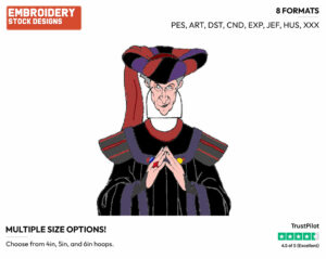 Frollo - Disney's The Hunchback of Notre-Dame - Embroidery Design in 3 sizes & 8 formats