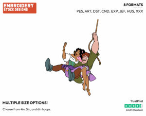 Esmeralda, Quasimodo - Disney's The Hunchback of Notre-Dame - Embroidery Design in 3 sizes & 8 formats