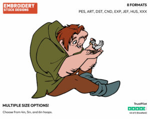Quasimodo, Baby Bird - Disney's The Hunchback of Notre-Dame - Embroidery Design in 3 sizes & 8 formats