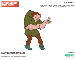Quasimodo - Disney's The Hunchback of Notre-Dame - Embroidery Design in 3 sizes & 8 formats