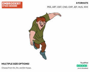 Quasimodo - Disney's The Hunchback of Notre-Dame - Embroidery Design in 3 sizes & 8 formats