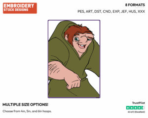 Quasimodo - Disney's The Hunchback of Notre-Dame - Embroidery Design in 3 sizes & 8 formats