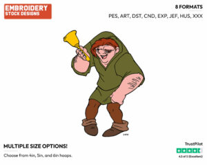 Quasimodo - Disney's The Hunchback of Notre-Dame - Embroidery Design in 3 sizes & 8 formats