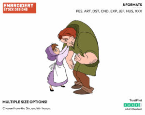 Quasimodo - Disney's The Hunchback of Notre-Dame - Embroidery Design in 3 sizes & 8 formats