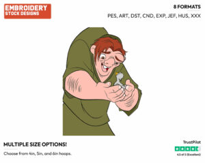 Quasimodo - Disney's The Hunchback of Notre-Dame - Embroidery Design in 3 sizes & 8 formats