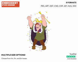 Quasimodo Is King Of Fools - Disney's The Hunchback of Notre-Dame - Embroidery Design in 3 sizes & 8 formats
