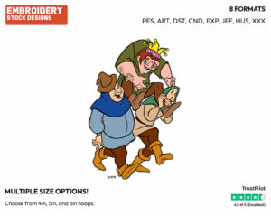 Quasimodo Is King Of Fools - Disney's The Hunchback of Notre-Dame - Embroidery Design in 3 sizes & 8 formats